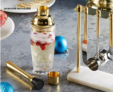 Glass Cocktail Shaker & Muddler 2pc