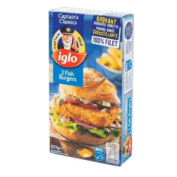 Fish burgers Iglo, 2 pcs