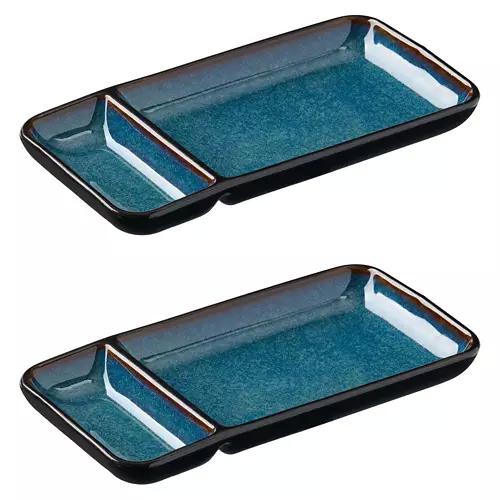 2 Pack Serving Plates, Blue