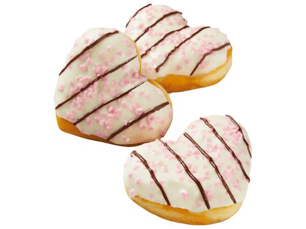 Heart-shaped Krapfen with Glaze