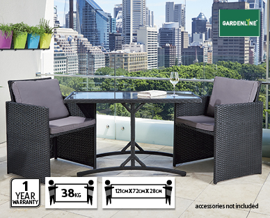 WICKER BALCONY SET 3PC