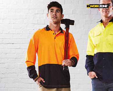 Mens Hi-Vis Long Sleeve Polo