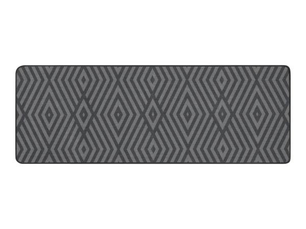 Grey Kitchen Runner Mat With Geometric Pattern