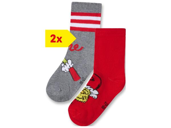 Boys' Socks, 2 Pairs "Grinch"