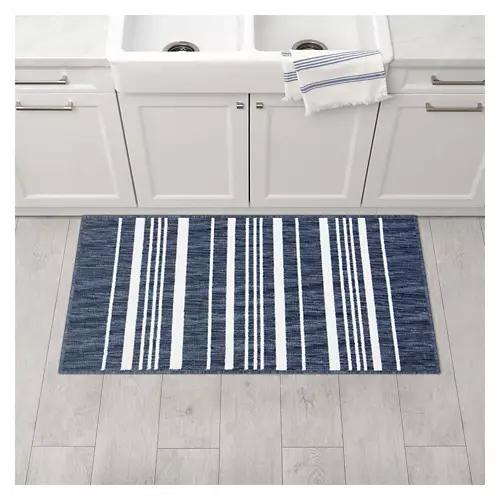 20" x 38" Rectangle Shaped Kitchen Rug - Blue Stripe