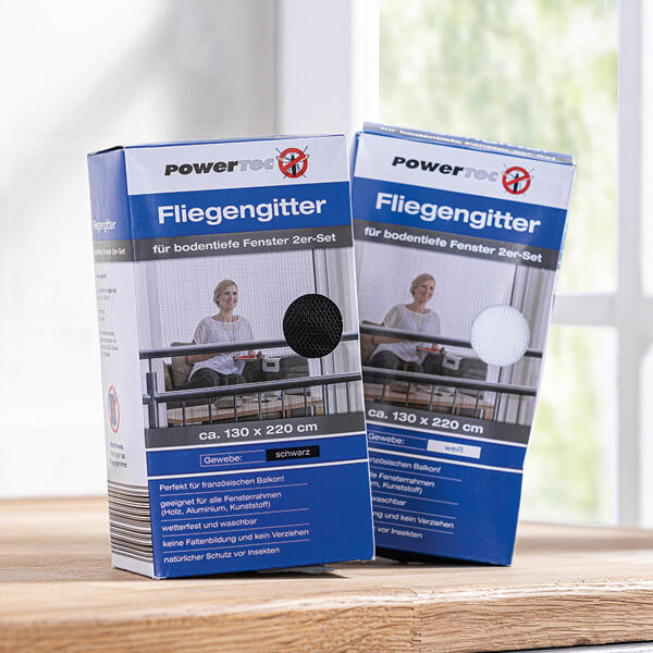 Fliegengitter für bodentiefe Fenster 2er-Set