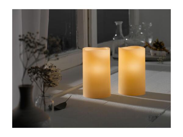 Livarno Home White LED Real Wax Candles - 2 Pack
