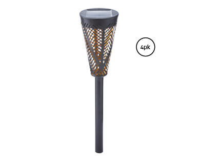 Solar Metal Path Lights 4pk