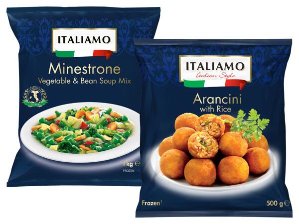 Minestrone oder Arancini Reisbällchen