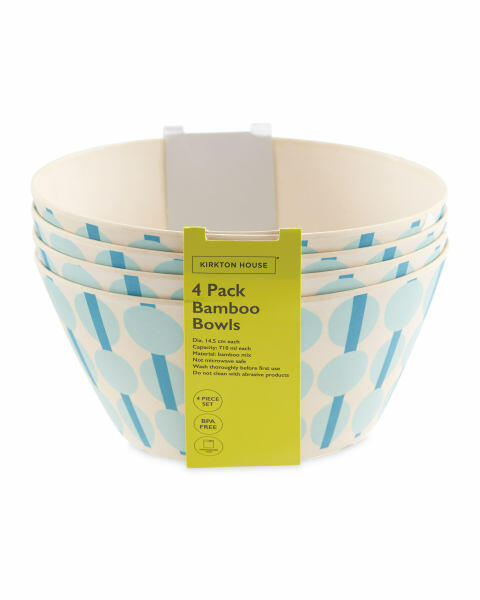 Blue Spot Bamboo Bowls 4 Pack