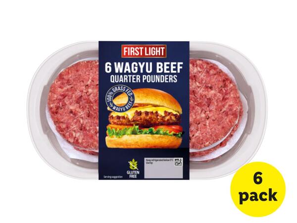First Light 6 Wagyu Beef Quarter Pounders