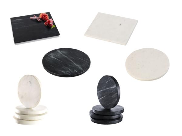 Plat à service/set de dessous de verre en marbre