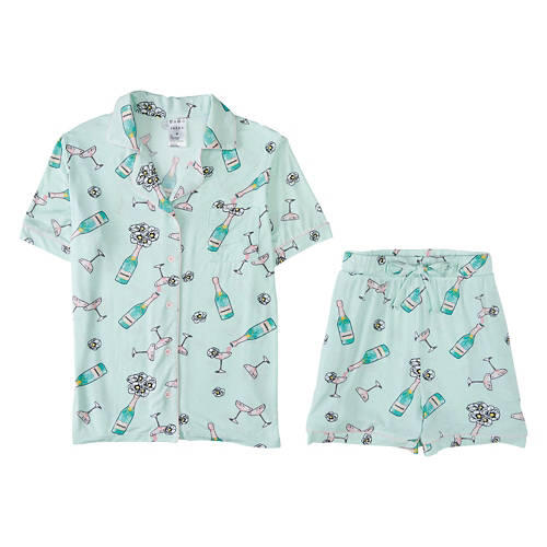 Ladies Cool Comfort Pajama Short Set - Green, L