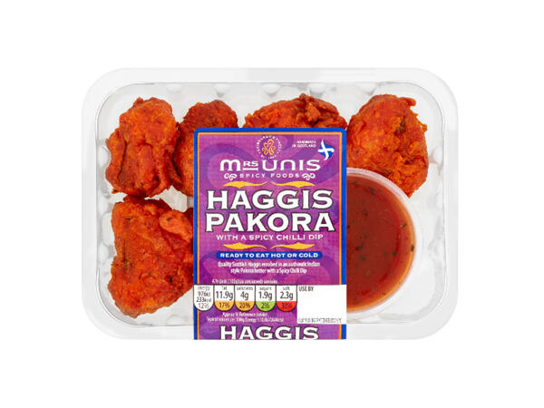 Mrs Unis Haggis Pakora with Dip