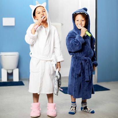 Fleece-Bademantel für Kinder