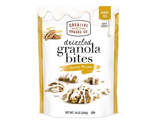 Creative Snacks 
 Honey Pecan or Lemon Blueberry Granola Drizzlers