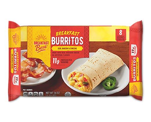 Breakfast Best 
 Sausage or Bacon Egg, Cheese, & Potato Breakfast Burritos