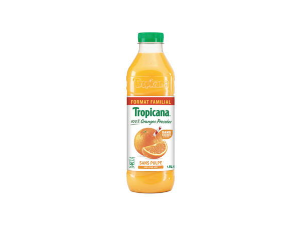Tropicana jus d'oranges pressées sans pulpe
