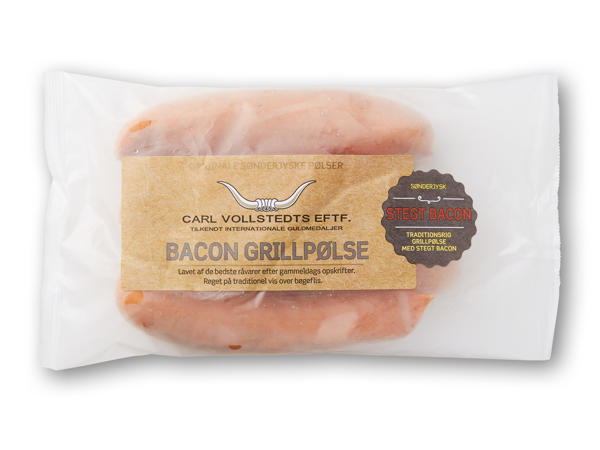 CARL VOLLSTEDTS EFTF. Grillpølser med bacon eller cheddar