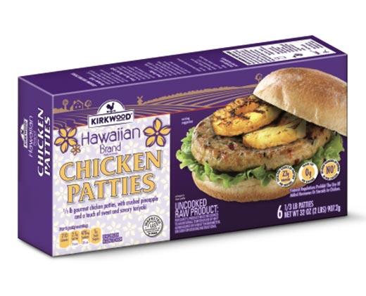Kirkwood 
 Roma or Hawaiian Chicken Patties