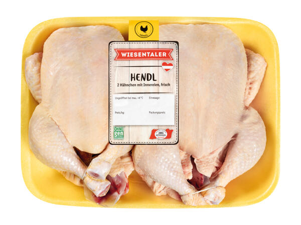 Frisches Hendl im Doppelpack