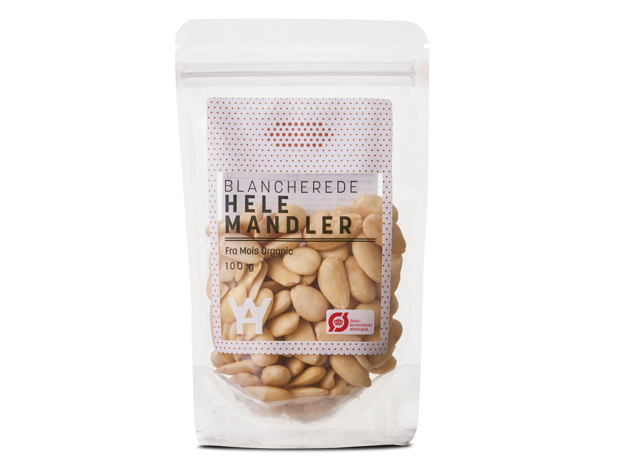 WH økologiske hele, blancherede, afhindede sicilianske mandler