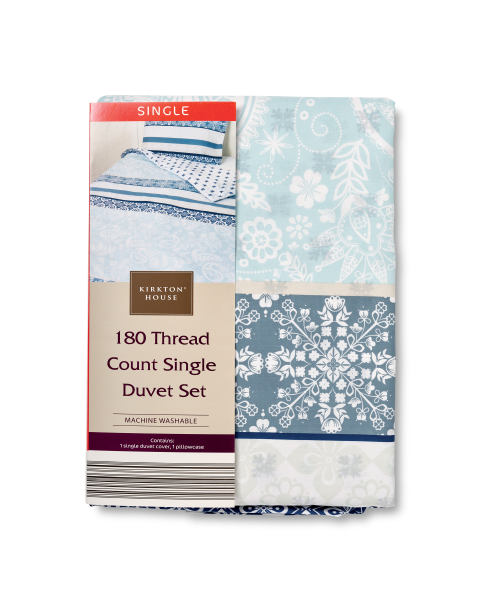 Blue Paisley Single Size Duvet Set
