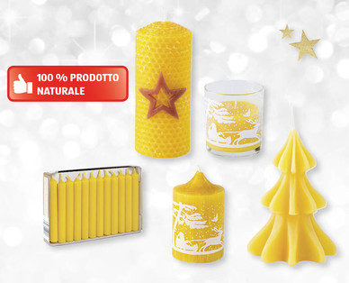 Candela natalizia di cera d'api