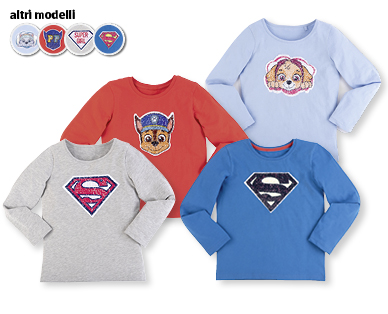 Maglia a manica lunga per bambini SUPERWOMAN™/PAW PATROL™/SUPERMAN™