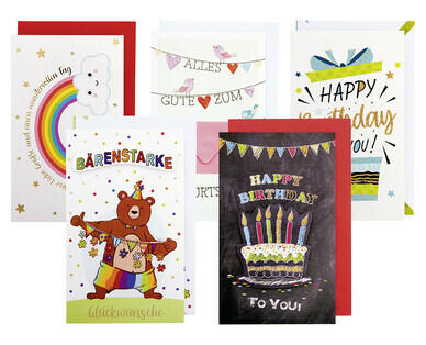 BIGLIETTI DI AUGURI PER COMPLEANNO, 2 PEZZI