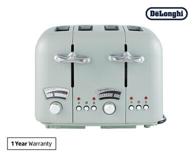 De'Longhi Argento Flora 4-Slice Toaster - Peony Rose or Peppermint Green