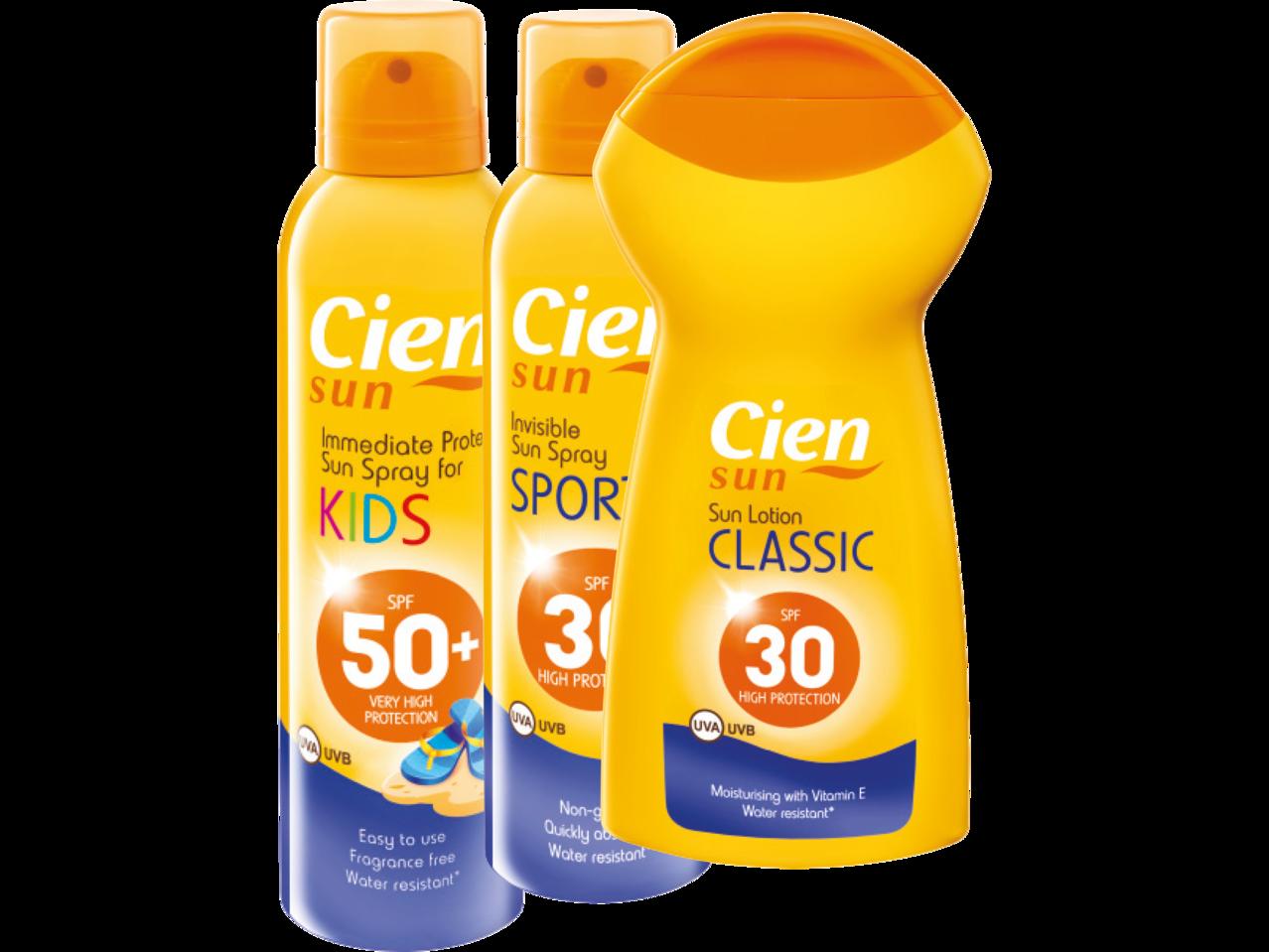 CIEN Sun Spray For Kids SPF 50+/Sport SPF 30/Sun Lotion Classic SPF 30