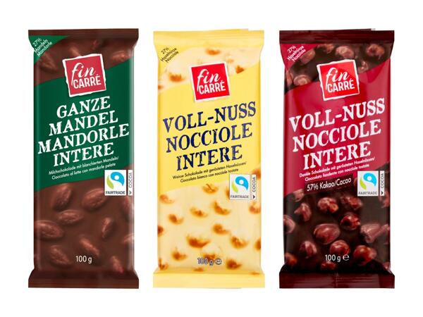 Chocolat aux amandes/​noisettes entières