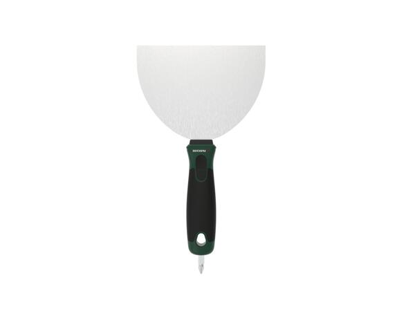 Decorating tool, plastering trowel or paint and plaster mixing paddle