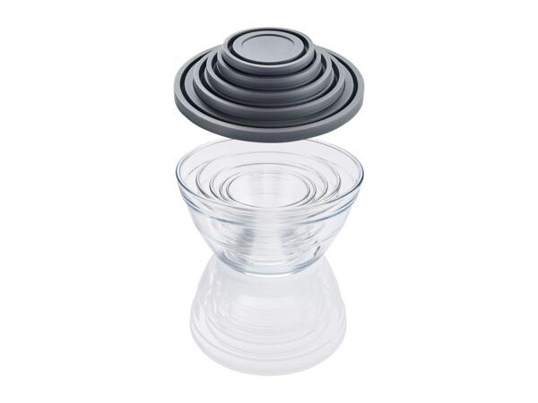 Livarno Home Glass Bowl Set - 5 Pack - Grey