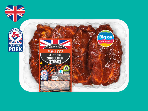 Birchwood 4 Marinated British Pork Shoulder Steaks