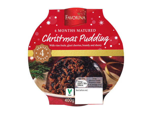 Favorina 6 Month Matured Medium Christmas Pudding