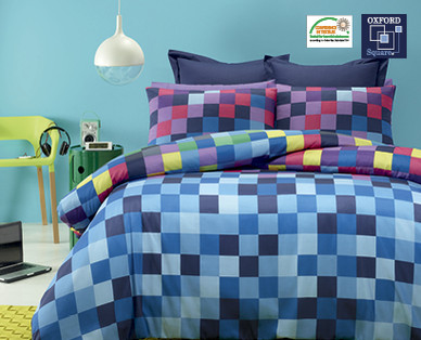 GRAPHIC PRINT QUILT COVER SET - QUEEN SIZE