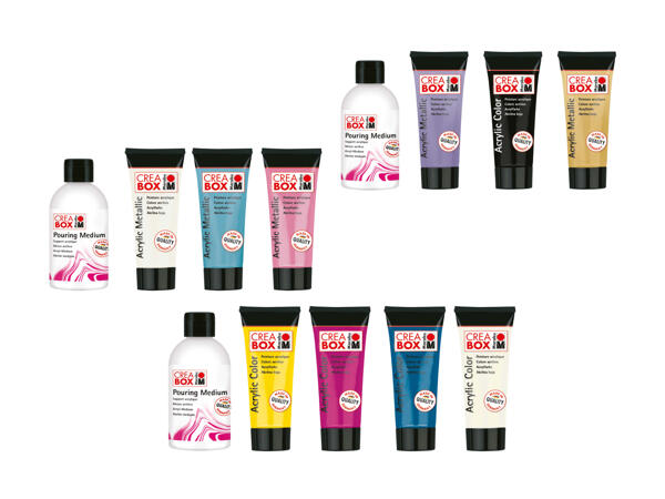 Support acrylique avec couleurs acryliques