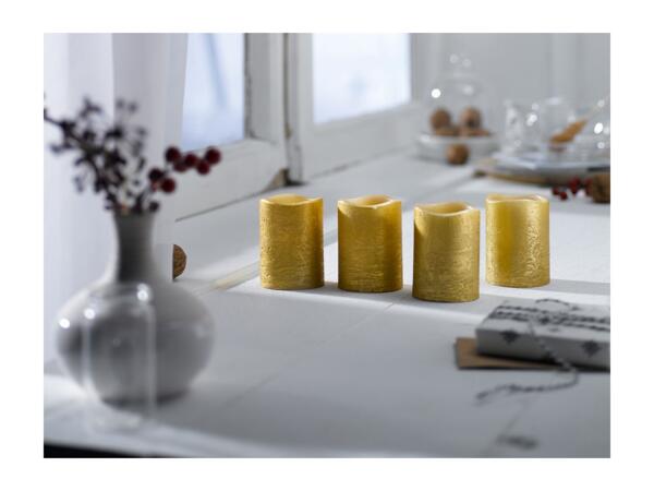 Livarno Home Golden LED Real Wax Candles - 4 Pack
