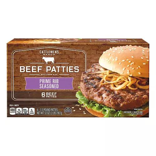 Prime Rib Seasoned Beef Patties, 6 count