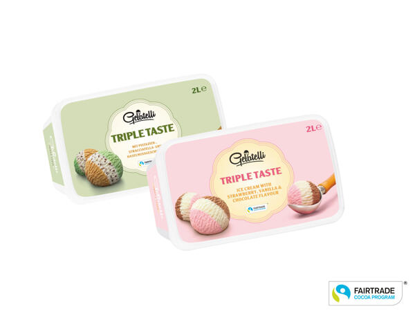 Glass i tre smaker