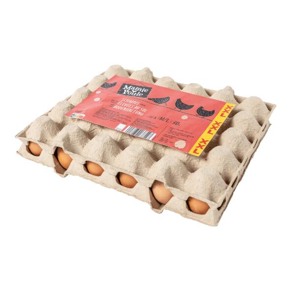 MAMIE POULE(R) 				Œufs de poules élevées au sol, 30 pcs