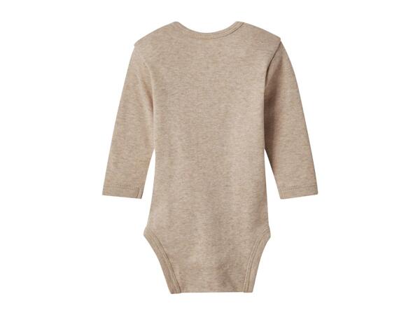 Lupilu Beige Baby Long-Sleeve Bodysuits - 3 Pack