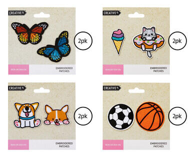 Embroidered Iron-on Patches 2pk