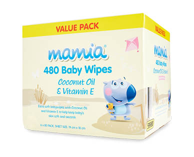 Mamia Baby Wipes 480pk