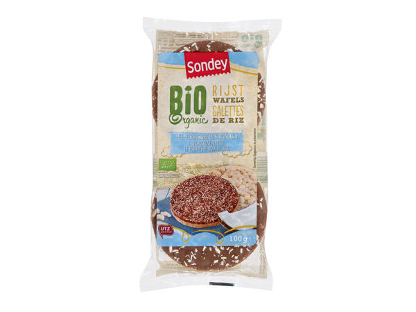 Bio-Reiswaffeln mit Schokolade