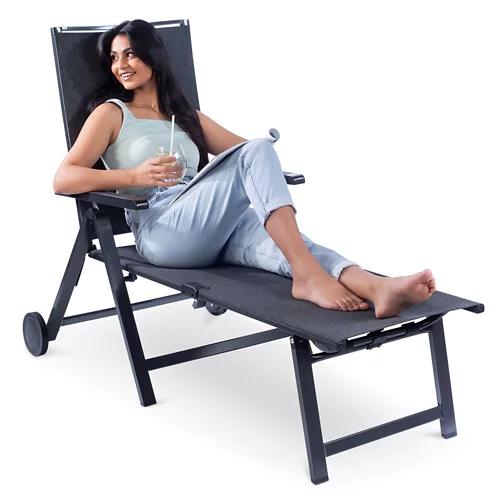 BELAVI Chaise longue à roulettes