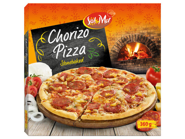 PIZZA S RAJČATOVOU OMÁČKOU A SALÁMEM CHORIZO