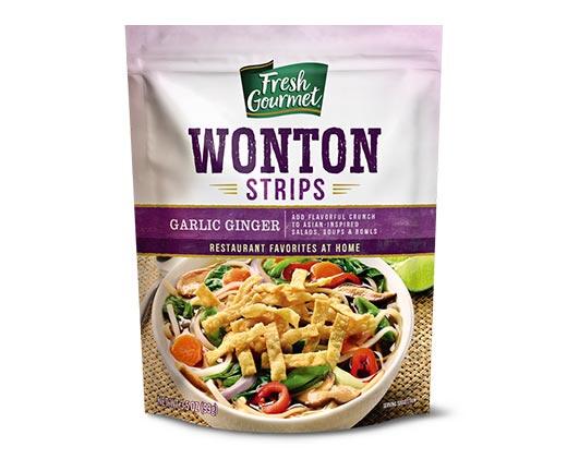 Fresh Gourmet 
 Wonton Strips Authentic or Garlic Ginger